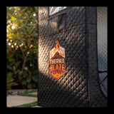 Detalle del material acolchado y logo de Therma Blaze